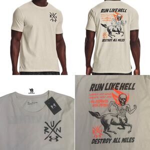 Under Armour Men's Size 2XL Fitted Run Like Hell Destroy All Miles T-Shirt Nwt